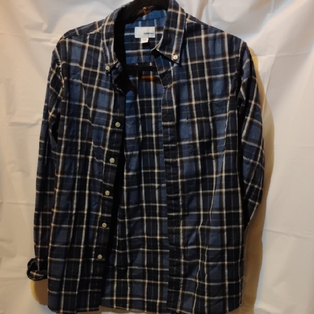 Sonoma Black and Brown Plaid Shirt